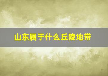 山东属于什么丘陵地带