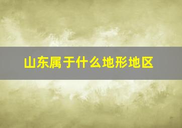 山东属于什么地形地区