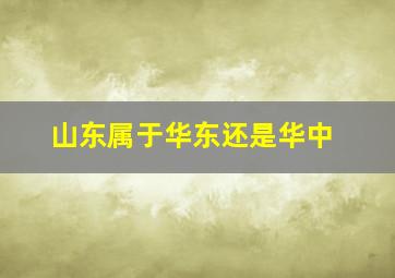 山东属于华东还是华中