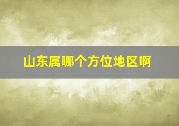 山东属哪个方位地区啊