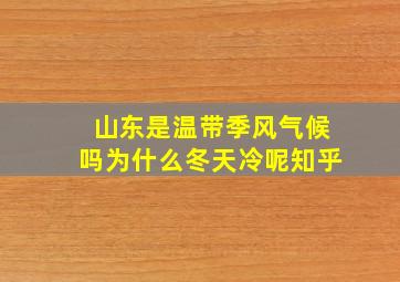 山东是温带季风气候吗为什么冬天冷呢知乎