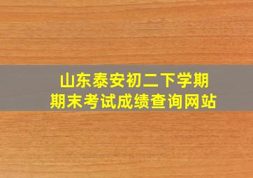 山东泰安初二下学期期末考试成绩查询网站