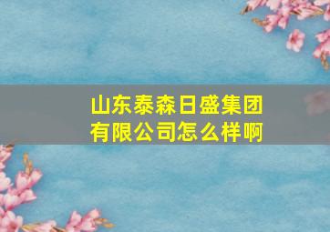 山东泰森日盛集团有限公司怎么样啊