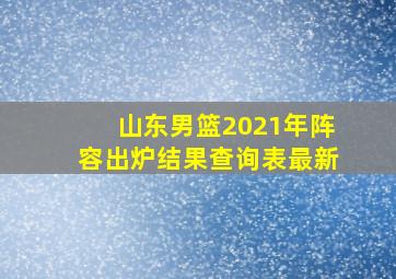 山东男篮2021年阵容出炉结果查询表最新