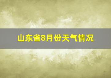 山东省8月份天气情况