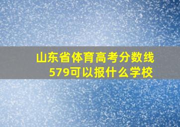 山东省体育高考分数线579可以报什么学校