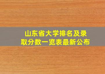 山东省大学排名及录取分数一览表最新公布