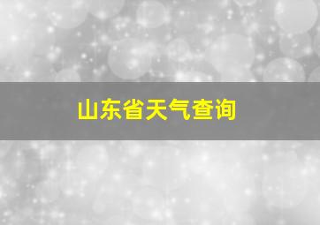 山东省天气查询