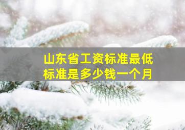 山东省工资标准最低标准是多少钱一个月