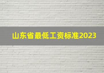 山东省最低工资标准2023