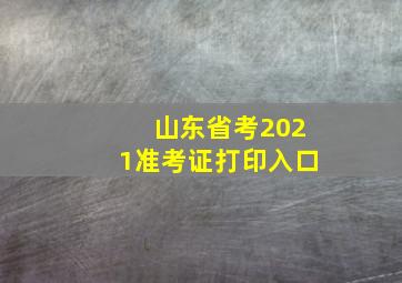 山东省考2021准考证打印入口