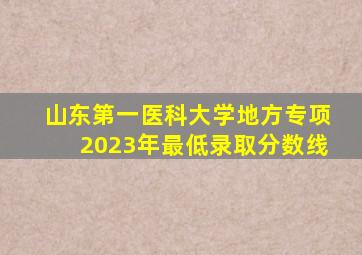 山东第一医科大学地方专项2023年最低录取分数线