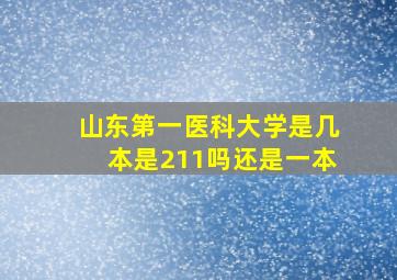 山东第一医科大学是几本是211吗还是一本