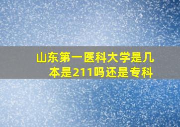 山东第一医科大学是几本是211吗还是专科