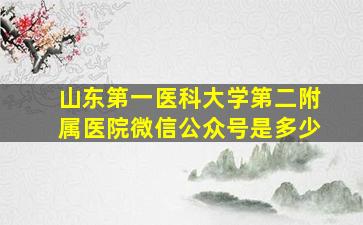 山东第一医科大学第二附属医院微信公众号是多少