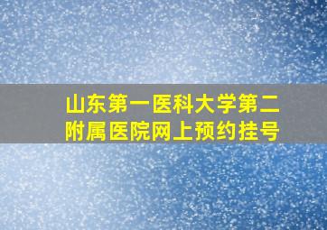 山东第一医科大学第二附属医院网上预约挂号