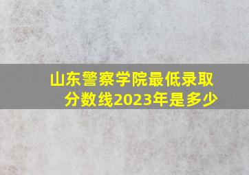 山东警察学院最低录取分数线2023年是多少