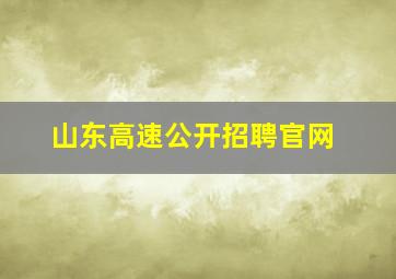 山东高速公开招聘官网