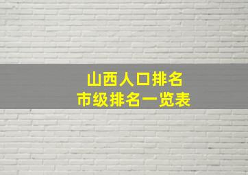 山西人口排名市级排名一览表