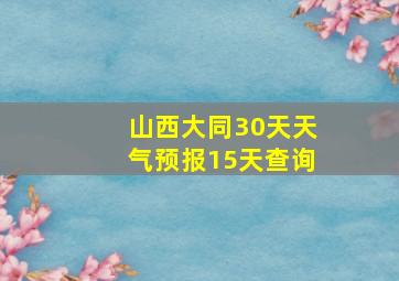 山西大同30天天气预报15天查询