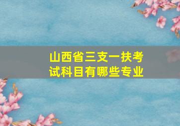 山西省三支一扶考试科目有哪些专业