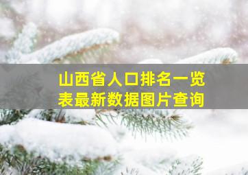 山西省人口排名一览表最新数据图片查询