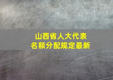 山西省人大代表名额分配规定最新