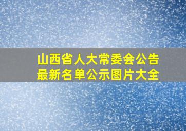 山西省人大常委会公告最新名单公示图片大全