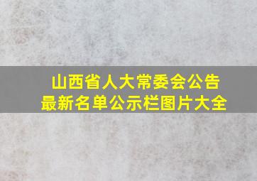 山西省人大常委会公告最新名单公示栏图片大全