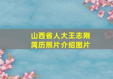 山西省人大王志刚简历照片介绍图片