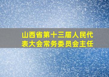 山西省第十三届人民代表大会常务委员会主任