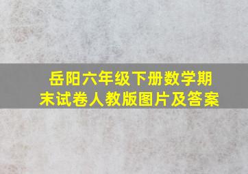 岳阳六年级下册数学期末试卷人教版图片及答案