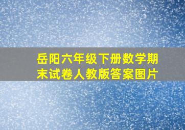 岳阳六年级下册数学期末试卷人教版答案图片