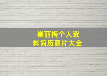 崔丽梅个人资料简历图片大全