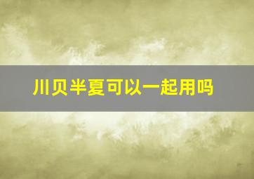 川贝半夏可以一起用吗