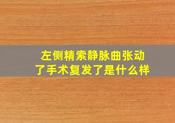 左侧精索静脉曲张动了手术复发了是什么样