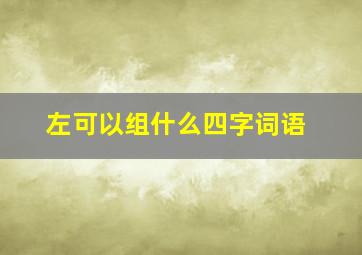 左可以组什么四字词语