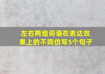 左右两组词语在表达效果上的不同仿写5个句子