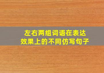 左右两组词语在表达效果上的不同仿写句子