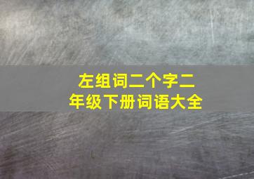 左组词二个字二年级下册词语大全