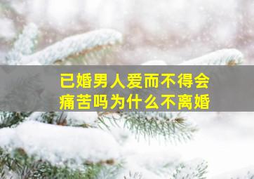 已婚男人爱而不得会痛苦吗为什么不离婚