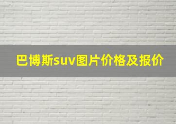 巴博斯suv图片价格及报价