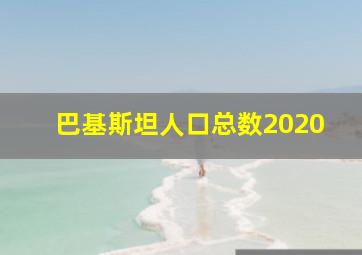 巴基斯坦人口总数2020