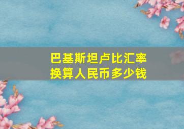 巴基斯坦卢比汇率换算人民币多少钱