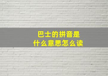 巴士的拼音是什么意思怎么读