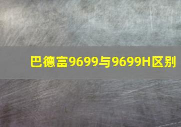 巴德富9699与9699H区别