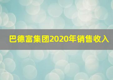 巴德富集团2020年销售收入