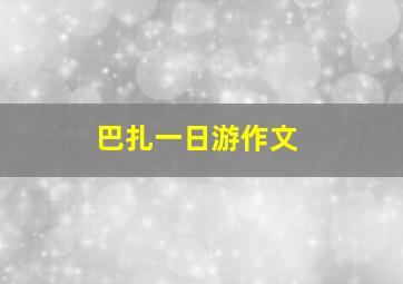 巴扎一日游作文