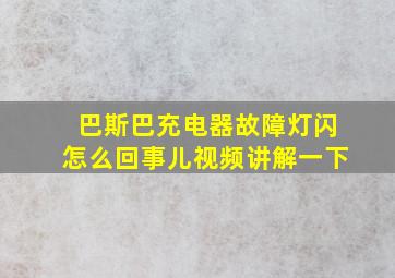 巴斯巴充电器故障灯闪怎么回事儿视频讲解一下