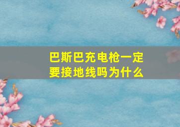 巴斯巴充电枪一定要接地线吗为什么